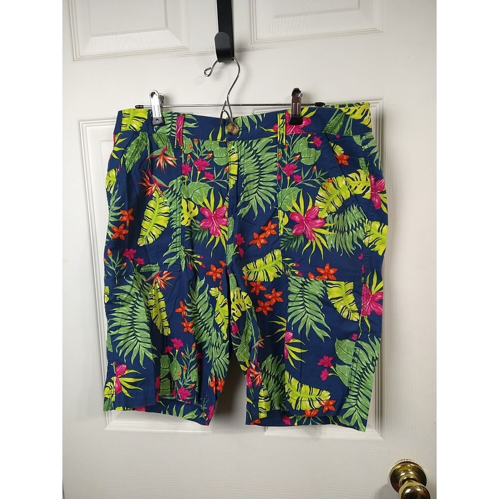 Style&Co Woman 14 Shorts Floral Hawaiian Vacation Casual Chico